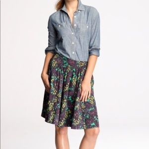 JCrew Elsie Midnight Floral Skirt